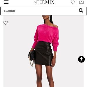 Lamb leather skirt, black.  size 0.  Brand New.